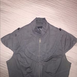 Skingraft Size S Zipper Moto Blouse Gray